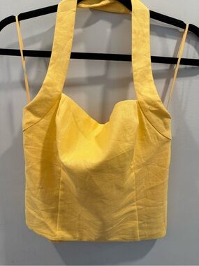Aritzia Wilfred whisper linen Halter Top Sunglow yellow medium